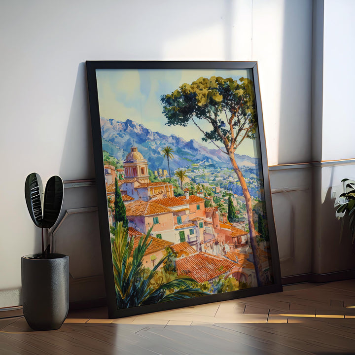 Taormina Watercolor Poster Wall Art Taormina Wall Hanging Home Décor Taormina Gift Art Lovers Italy Wall Art