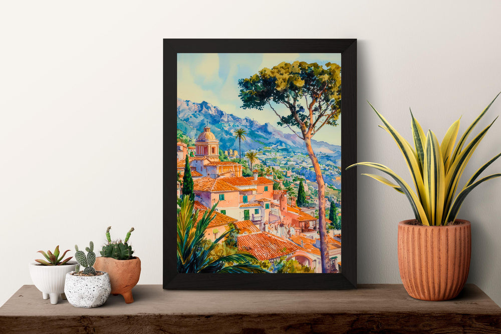 Taormina Watercolor Poster Wall Art Taormina Wall Hanging Home Décor Taormina Gift Art Lovers Italy Wall Art
