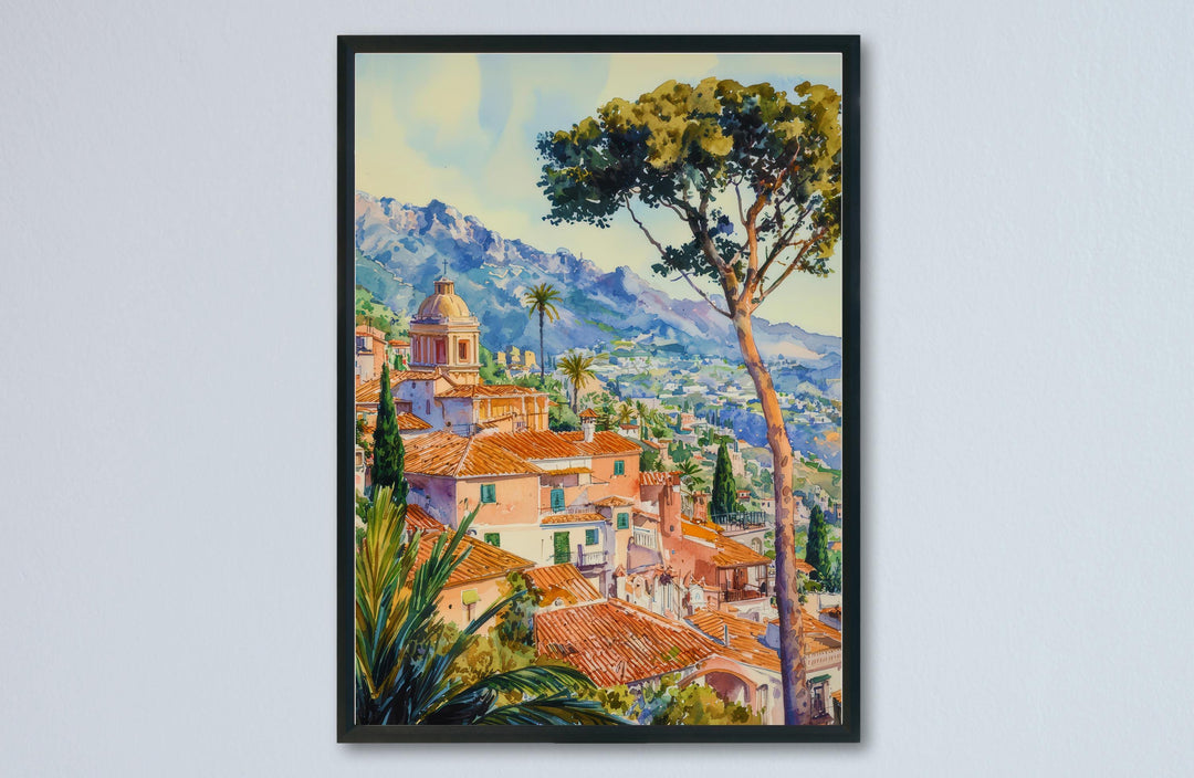 Taormina Watercolor Poster Wall Art Taormina Wall Hanging Home Décor Taormina Gift Art Lovers Italy Wall Art