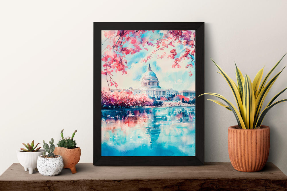 Washington D.C. Watercolor Poster Wall Art Washington D.C. Wall Hanging Home Décor Washington D.C. Gift Art Lovers United States Wall Art