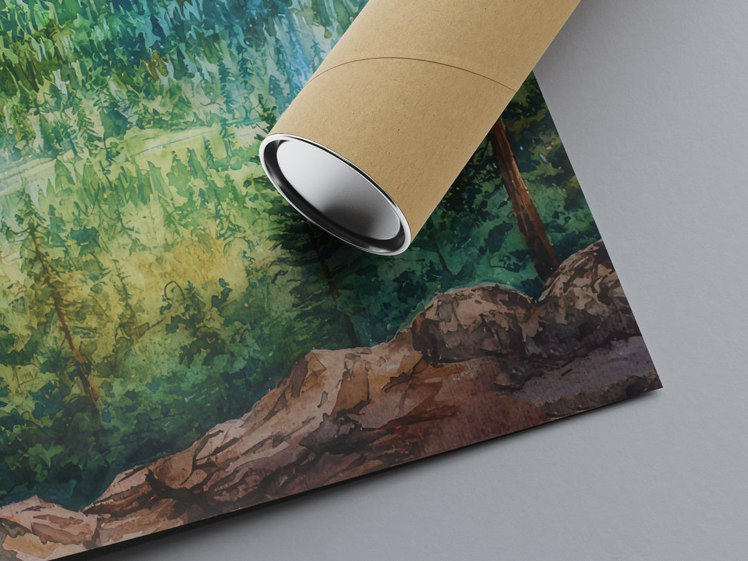 Yosemite Valley Watercolor Poster Wall Art Yosemite Valley Wall Hanging Home Décor Yosemite Valley Gift Art Lovers United States Wall Art