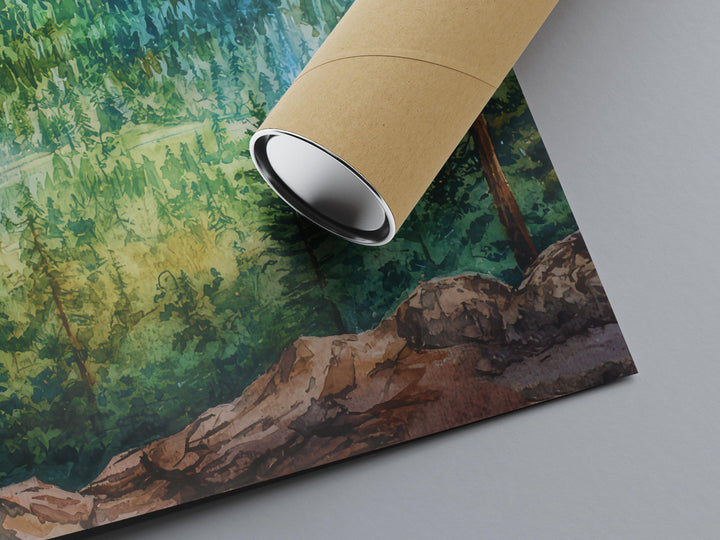 Yosemite Valley Watercolor Poster Wall Art Yosemite Valley Wall Hanging Home Décor Yosemite Valley Gift Art Lovers United States Wall Art