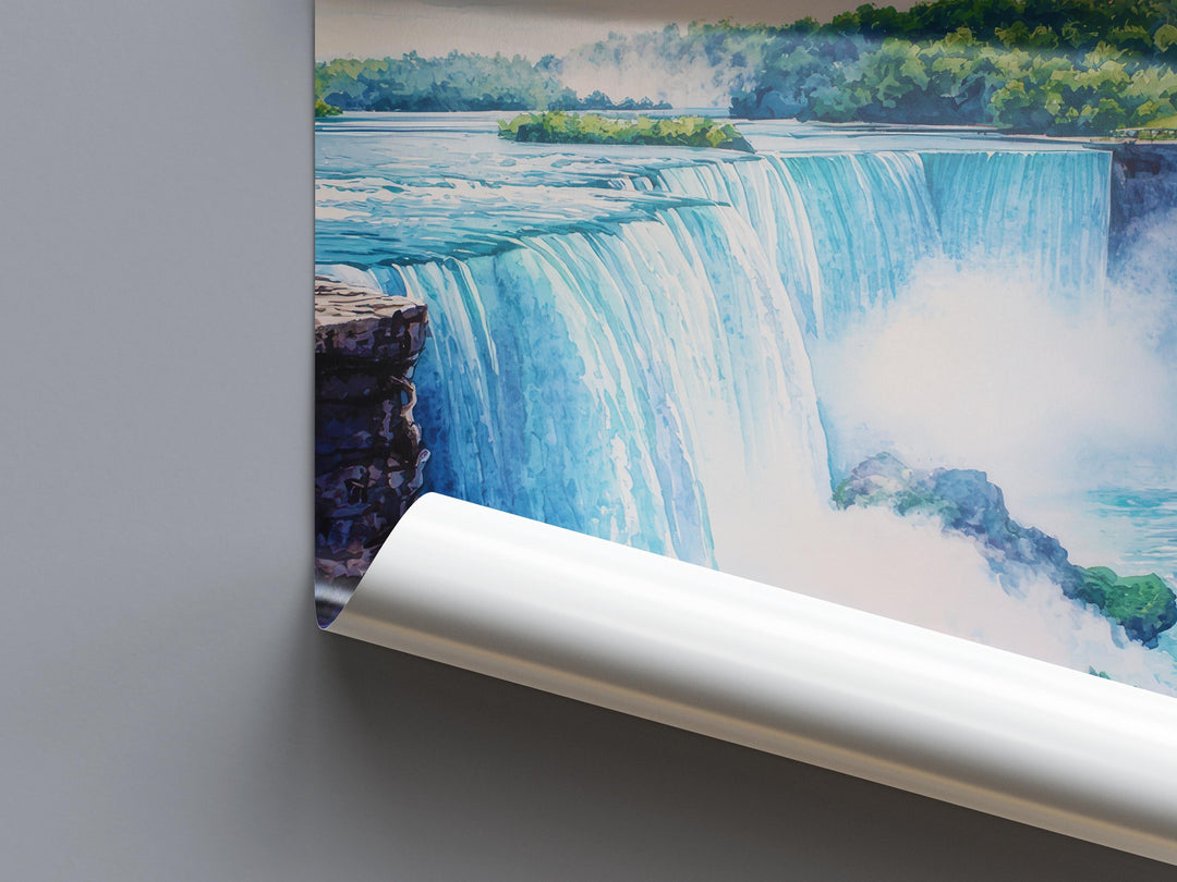 Niagara Falls Watercolor Poster Wall Art Niagara Falls Wall Hanging Home Décor Niagara Falls Gift Art Lovers Canada & United States Wall Art