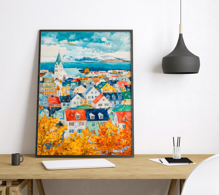 Reykjavik Watercolor Poster Wall Art Reykjavik Wall Hanging Home Décor Reykjavik Gift Art Lovers Iceland Wall Art