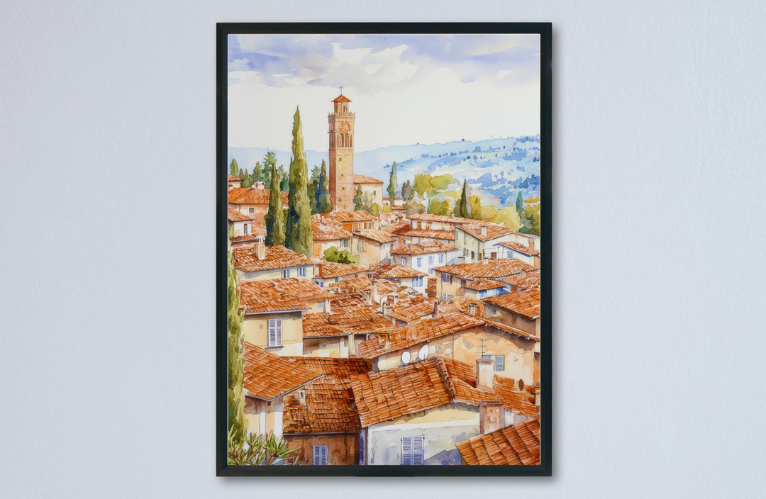 Lucca Watercolor Poster Wall Art Lucca Wall Hanging Home Décor Lucca Gift Art Lovers Italy Wall Art