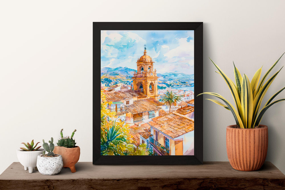 Malaga Watercolor Poster Wall Art Malaga Wall Hanging Home Décor Malaga Gift Art Lovers Spain Wall Art