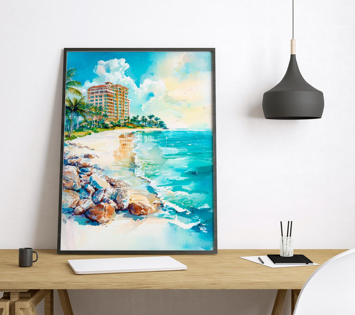 Marco Island Watercolor Poster Wall Art Marco Island Wall Hanging Home Décor Marco Island Gift Art Lovers United States Wall Art