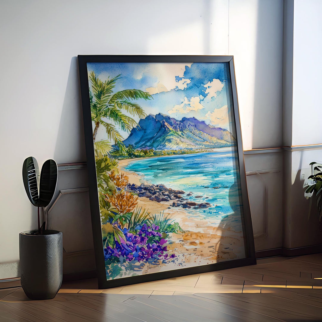 Mauritius Watercolor Poster Wall Art Mauritius Wall Hanging Home Décor Mauritius Gift Art Lovers Mauritius Wall Art