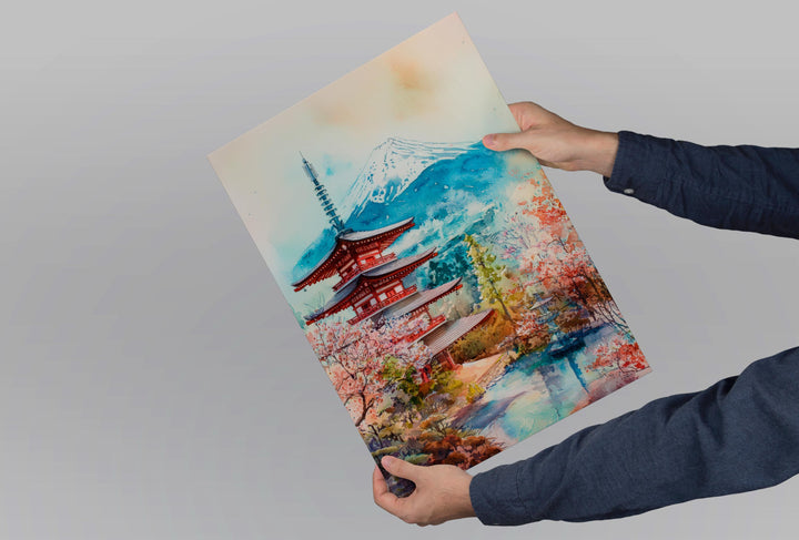 Mount Fuji Watercolor Poster Wall Art Mount Fuji Wall Hanging Home Décor Mount Fuji Gift Art Lovers Japan Wall Art
