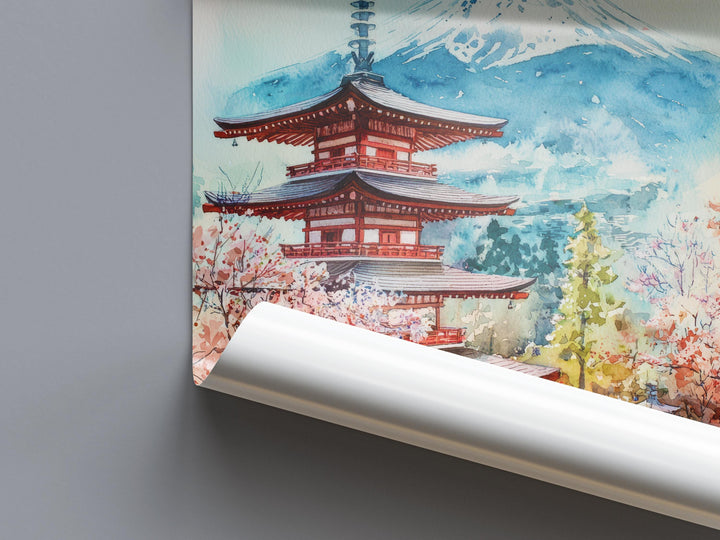 Mount Fuji Watercolor Poster Wall Art Mount Fuji Wall Hanging Home Décor Mount Fuji Gift Art Lovers Japan Wall Art