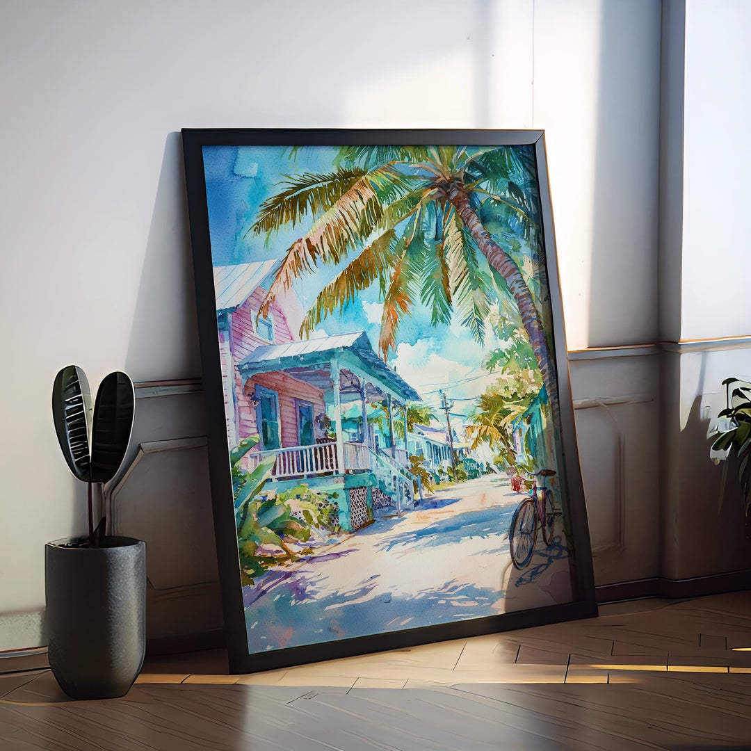 Key West Watercolor Poster Wall Art Key West Wall Hanging Home Décor Key West Gift Art Lovers United States Wall Art