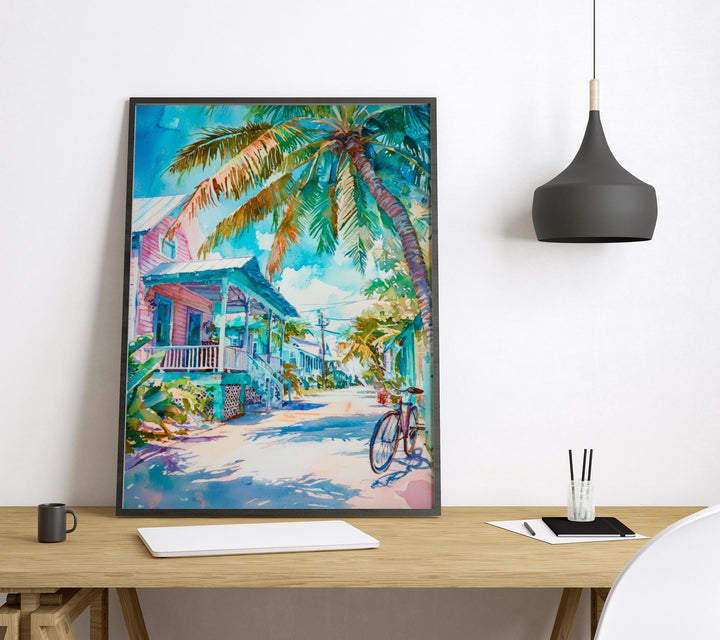 Key West Watercolor Poster Wall Art Key West Wall Hanging Home Décor Key West Gift Art Lovers United States Wall Art