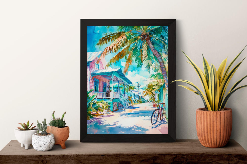 Key West Watercolor Poster Wall Art Key West Wall Hanging Home Décor Key West Gift Art Lovers United States Wall Art