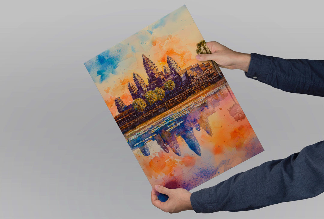 Angkor Wat Watercolor Poster Wall Art Angkor Wat Wall Hanging Home Décor Angkor Wat Gift Art Lovers Cambodia Wall Art