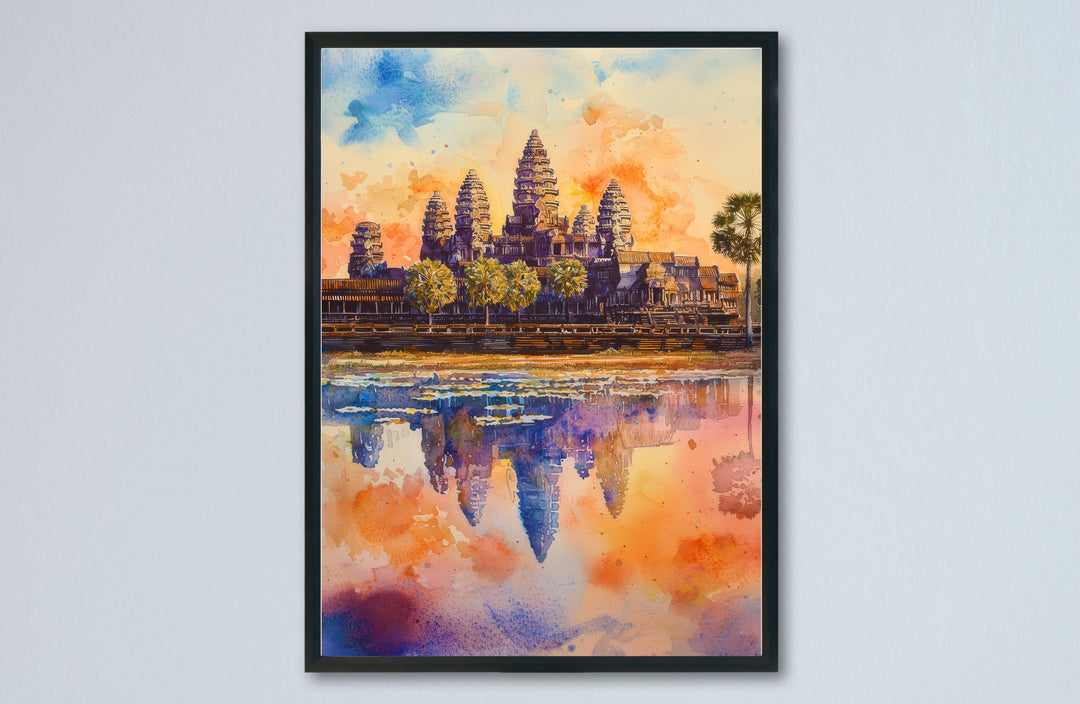 Angkor Wat Watercolor Poster Wall Art Angkor Wat Wall Hanging Home Décor Angkor Wat Gift Art Lovers Cambodia Wall Art