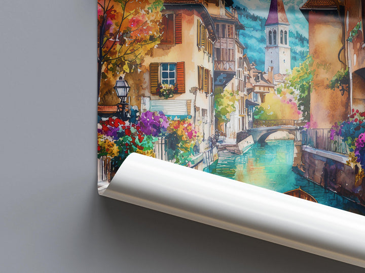 Annecy Watercolor Poster Wall Art Annecy Wall Hanging Home Décor Annecy Gift Art Lovers France Wall Art