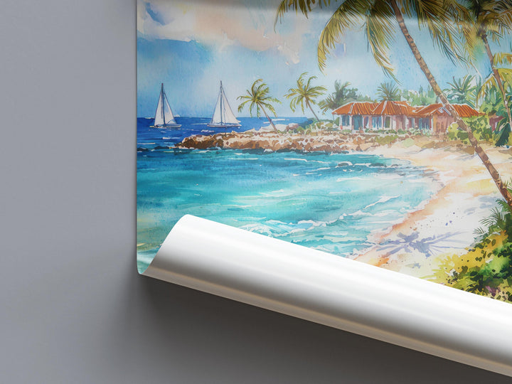 Aruba Watercolor Poster Wall Art Aruba Wall Hanging Home Décor Aruba Gift Art Lovers Aruba Wall Art