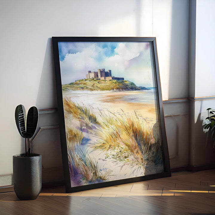Bamburgh Watercolor Poster Wall Art Bamburgh Wall Hanging Home Décor Bamburgh Gift Art Lovers England Wall Art