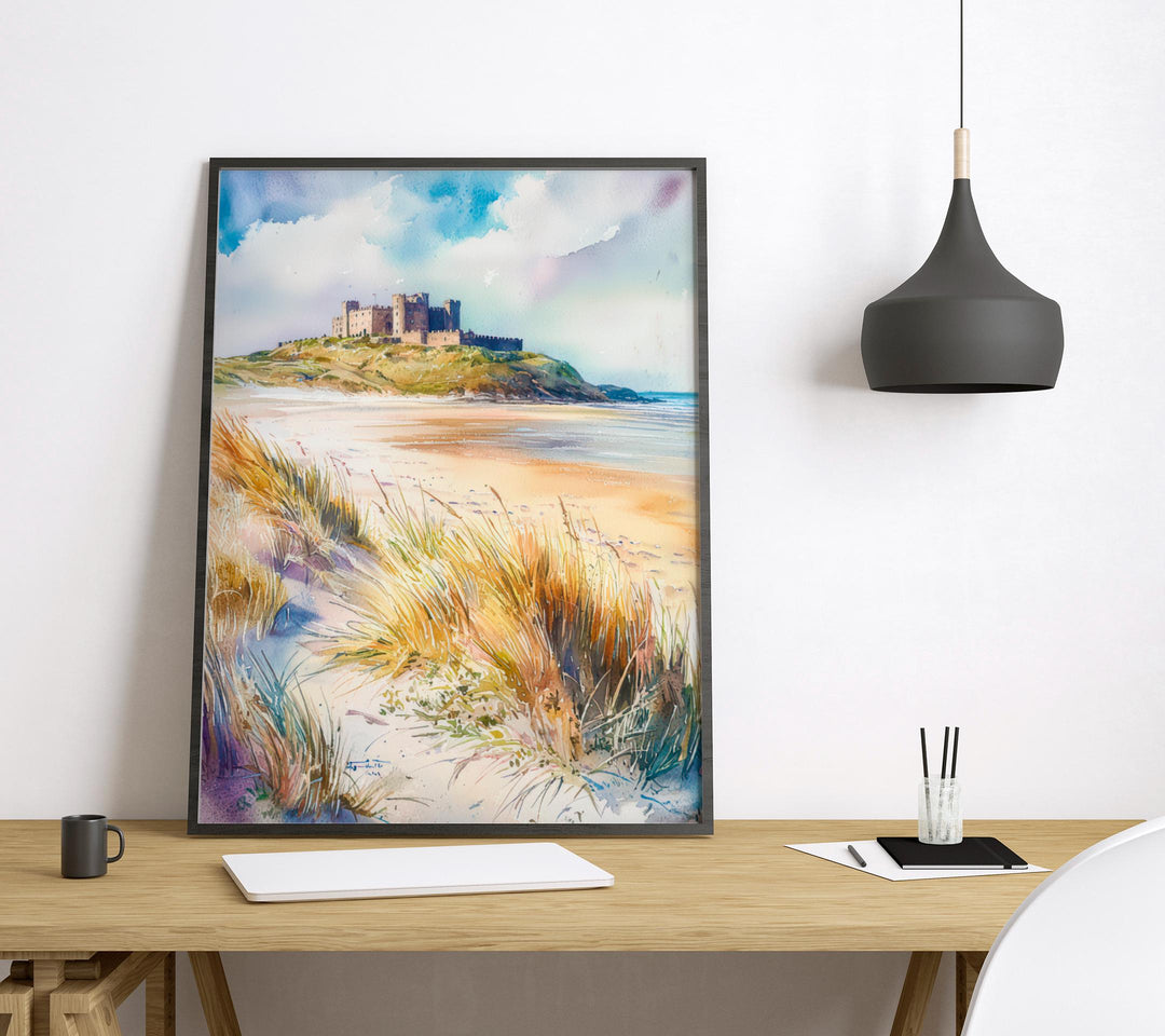 Bamburgh Watercolor Poster Wall Art Bamburgh Wall Hanging Home Décor Bamburgh Gift Art Lovers England Wall Art