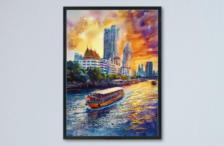 Bangkok Watercolor Poster Wall Art Bangkok Wall Hanging Home Décor Bangkok Gift Art Lovers Thailand Wall Art