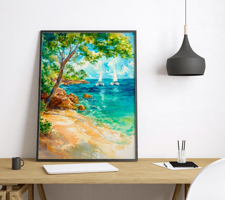 Barbados Watercolor Poster Wall Art Barbados Wall Hanging Home Décor Barbados Gift Art Lovers Barbados Wall Art
