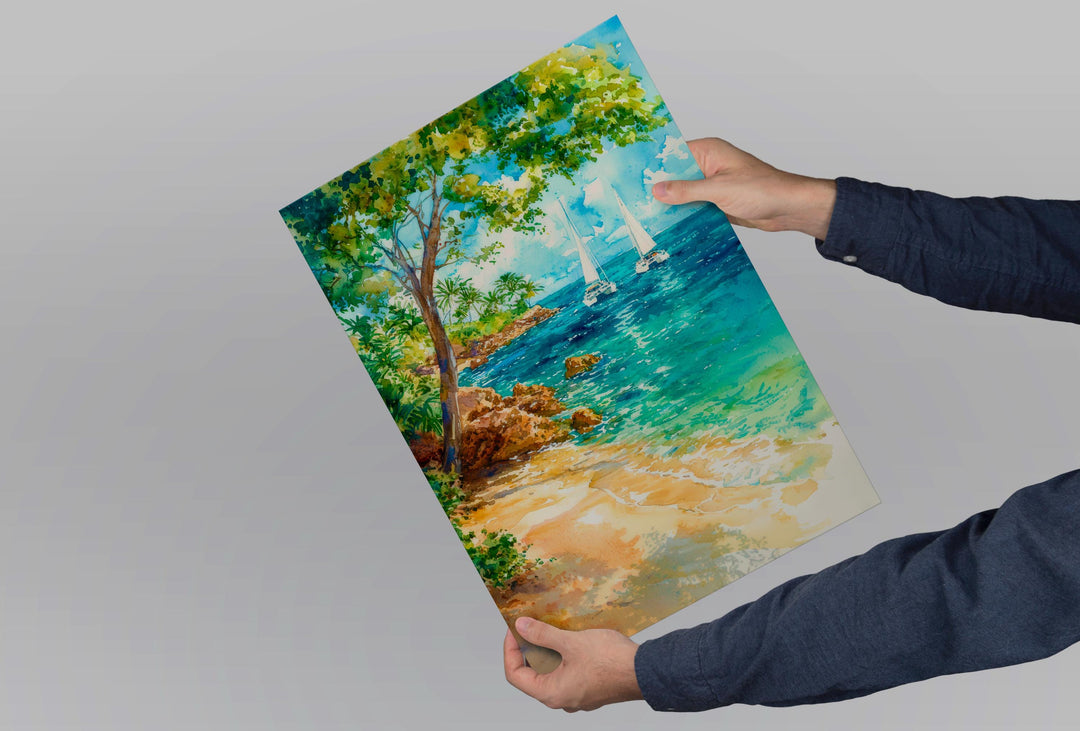 Barbados Watercolor Poster Wall Art Barbados Wall Hanging Home Décor Barbados Gift Art Lovers Barbados Wall Art