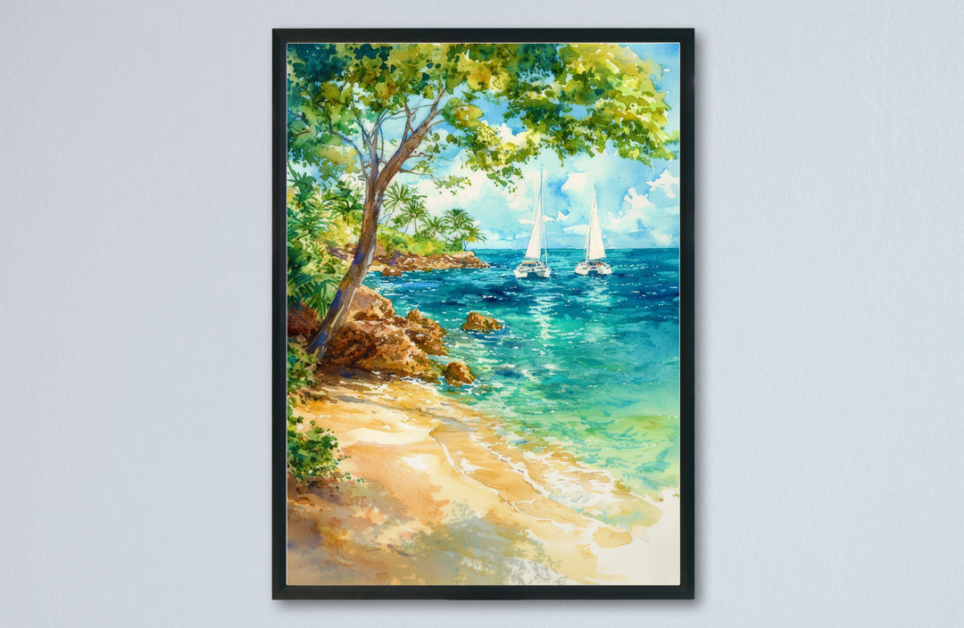 Barbados Watercolor Poster Wall Art Barbados Wall Hanging Home Décor Barbados Gift Art Lovers Barbados Wall Art