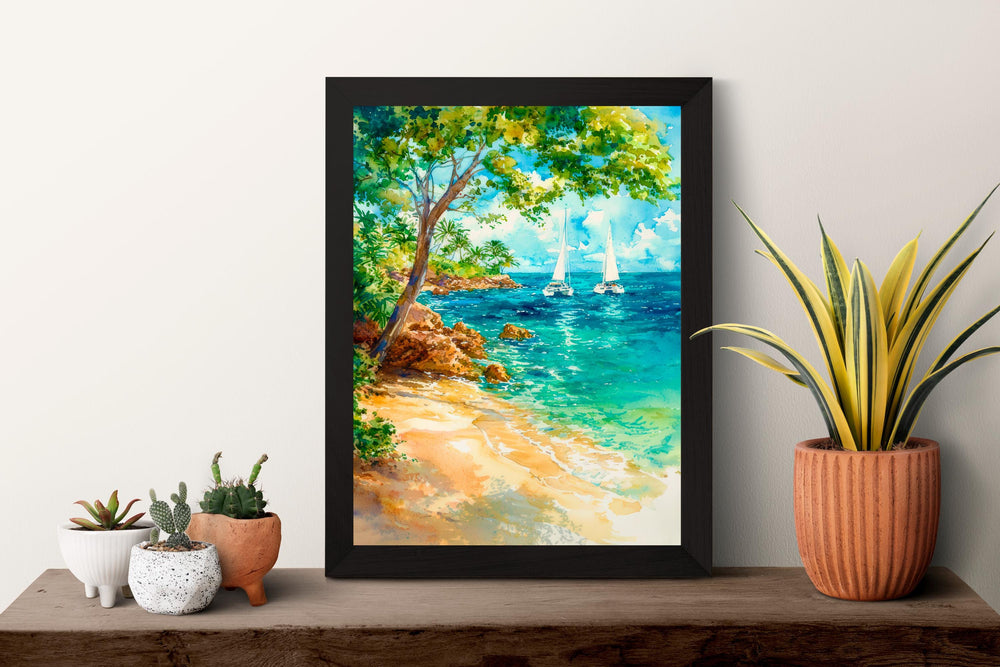 Barbados Watercolor Poster Wall Art Barbados Wall Hanging Home Décor Barbados Gift Art Lovers Barbados Wall Art