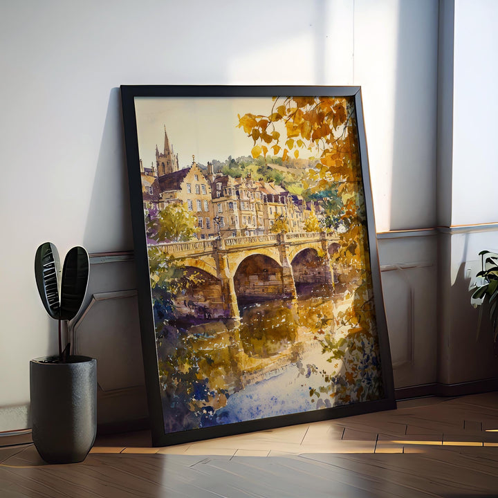 Bath Watercolor Poster Wall Art Bath Wall Hanging Home Décor Bath Gift Art Lovers United Kingdom Wall Art