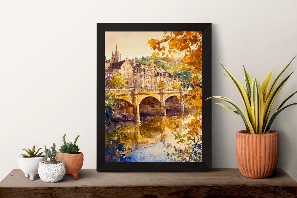Bath Watercolor Poster Wall Art Bath Wall Hanging Home Décor Bath Gift Art Lovers United Kingdom Wall Art