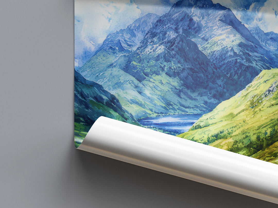 Ben Nevis Watercolor Poster Wall Art Ben Nevis Wall Hanging Home Décor Ben Nevis Gift Art Lovers Scotland Wall Art