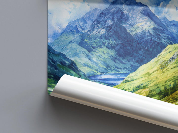 Ben Nevis Watercolor Poster Wall Art Ben Nevis Wall Hanging Home Décor Ben Nevis Gift Art Lovers Scotland Wall Art
