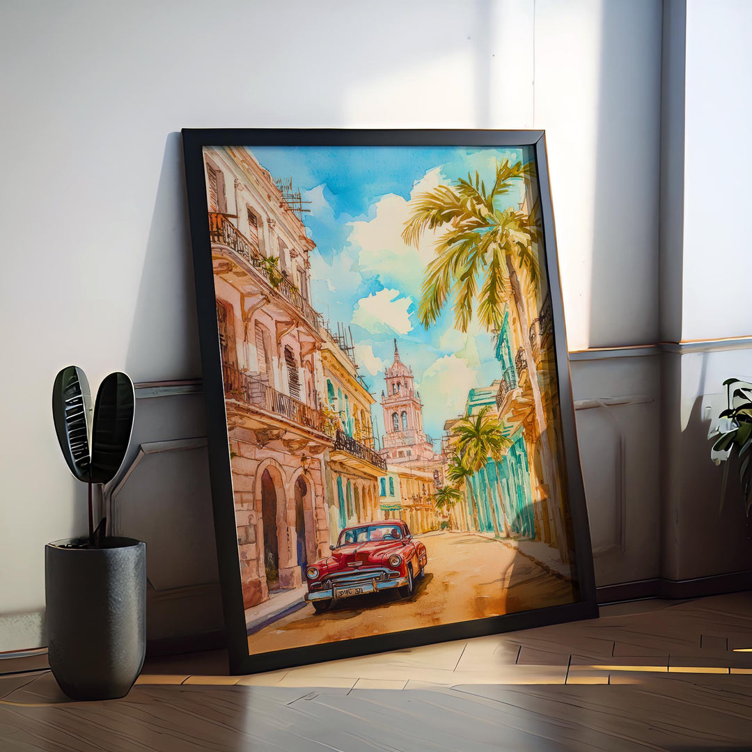 Cuba Watercolor Poster Wall Art Cuba Wall Hanging Home Décor Cuba Gift Art Lovers Cuba Wall Art