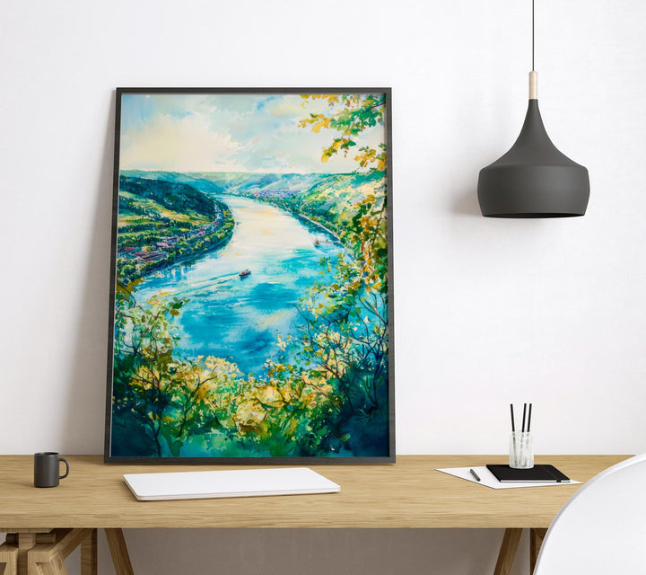 Danube River Watercolor Poster Wall Art Danube River Wall Hanging Home Décor Danube River Gift Art Lovers Austria Wall Art