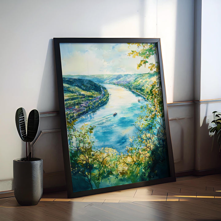 Danube River Watercolor Poster Wall Art Danube River Wall Hanging Home Décor Danube River Gift Art Lovers Austria Wall Art