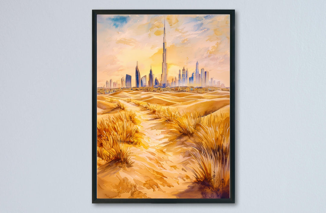 Dubai Watercolor Poster Wall Art Dubai Wall Hanging Home Décor Dubai Gift Art Lovers United Arab Emirates Wall Art