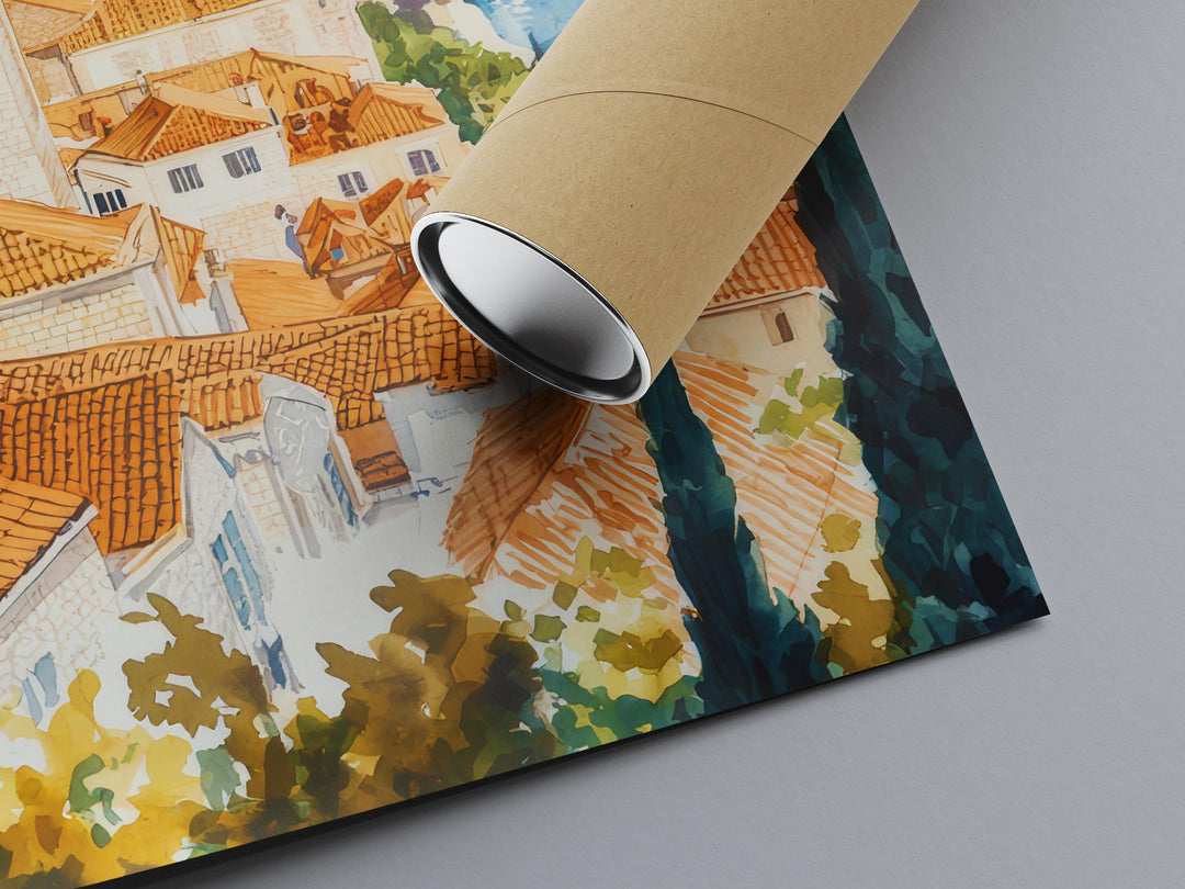 Dubrovnik Watercolor Poster Wall Art Dubrovnik Wall Hanging Home Décor Dubrovnik Gift Art Lovers Croatia Wall Art