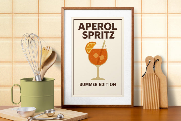 Aperol Spritz Poster Cocktail Wall Art Italian Aperitivo Print Home Bar Decor Modern Spritz Artwork Mixology Gift for Cocktail Lovers