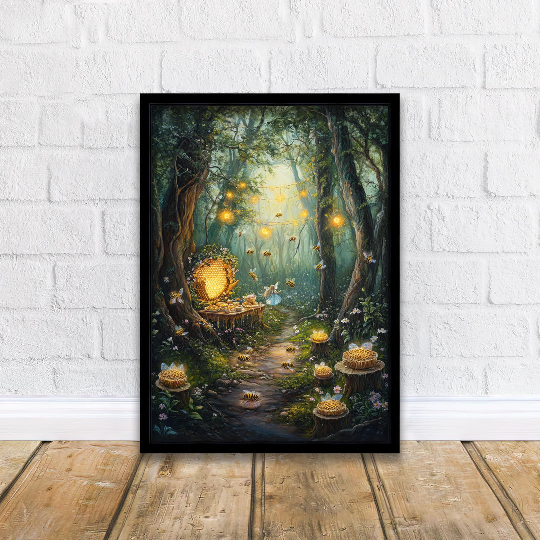 Honeycomb Harvest Festival Print | Vintage Bee, Cottagecore Art