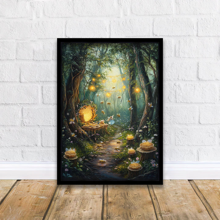 Honeycomb Harvest Festival Print | Vintage Bee, Cottagecore Art
