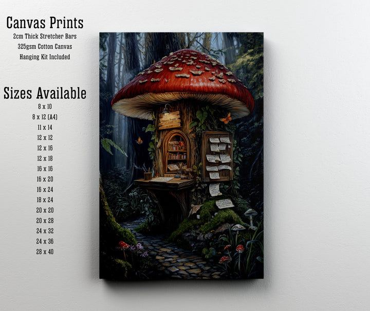 Mushroom Mail Post Print, Vintage Cottagecore Forest Art