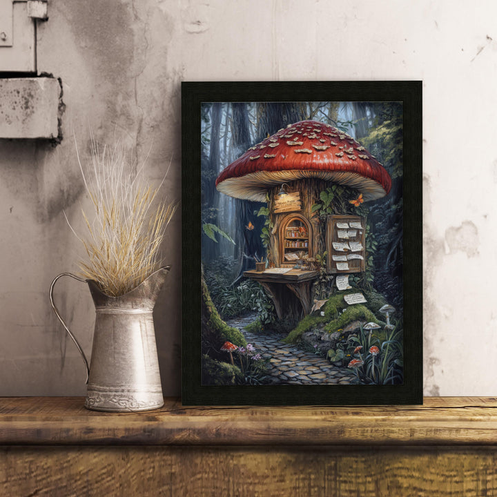 Mushroom Mail Post Print, Vintage Cottagecore Forest Art