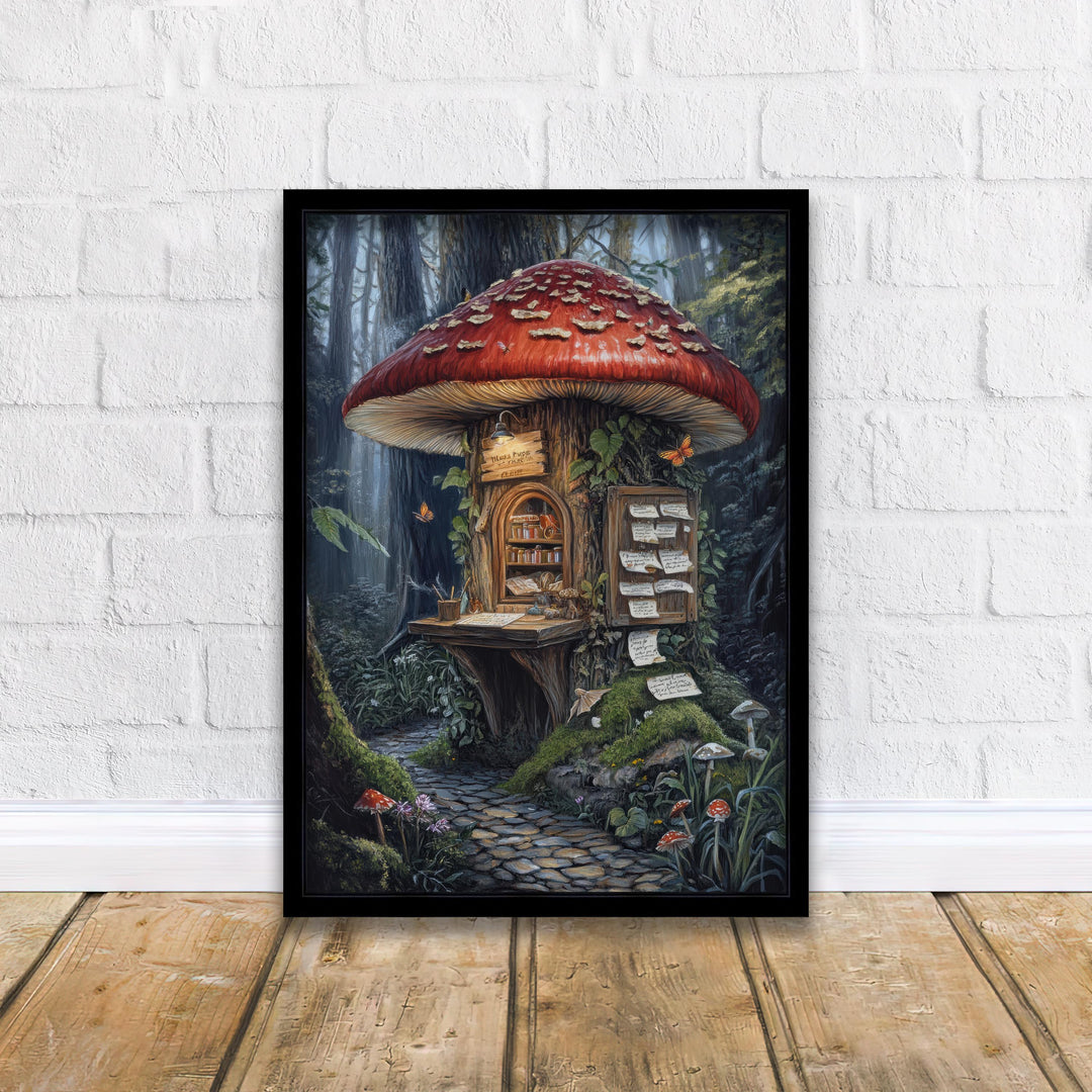 Mushroom Mail Post Print, Vintage Cottagecore Forest Art
