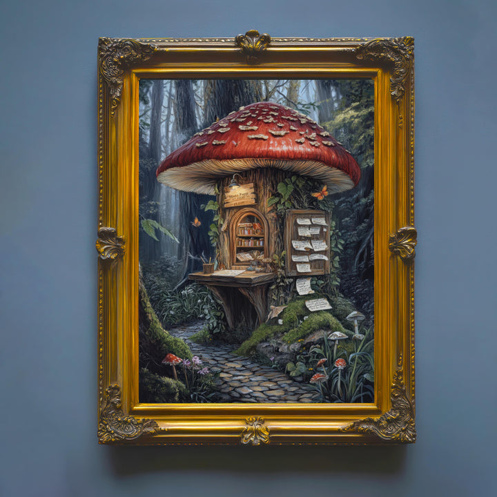 Mushroom Mail Post Print, Vintage Cottagecore Forest Art