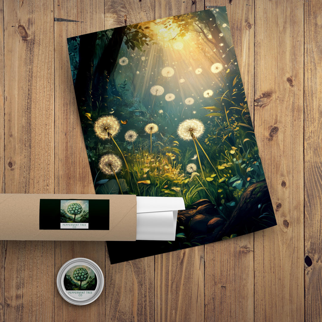 Dandelion Flight School Print | Vintage Cottagecore Art Poster