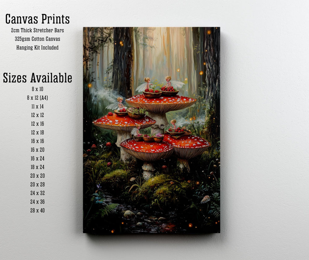 Fairy Picnic Print: Acorn Teacup, Vintage Forest Illustration