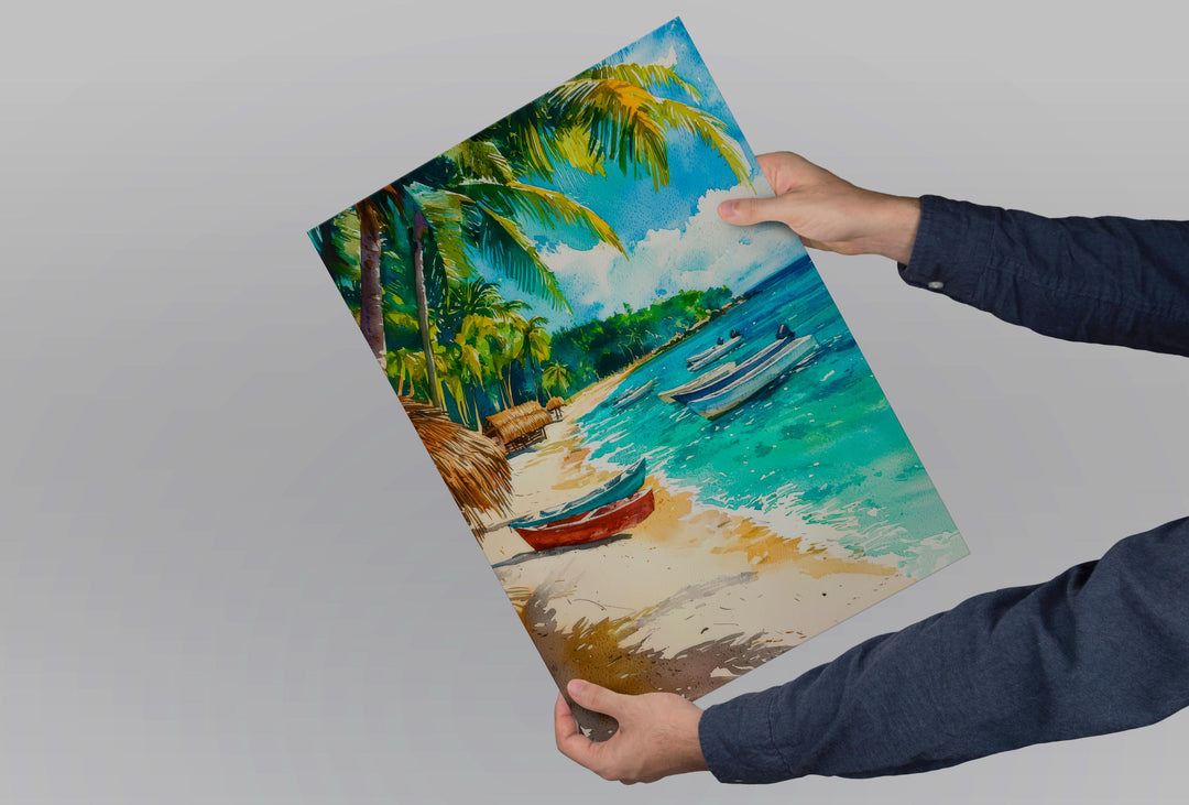 Dominican Republic Watercolor Poster Wall Art Dominican Republic Wall Hanging Home Décor Dominican Republic Gift Art Lovers Dominican