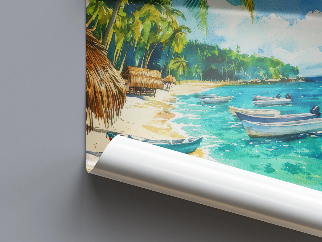 Dominican Republic Watercolor Poster Wall Art Dominican Republic Wall Hanging Home Décor Dominican Republic Gift Art Lovers Dominican