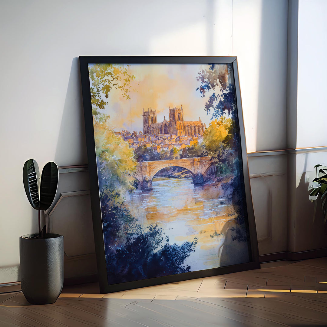 Durham Watercolor Poster Wall Art Durham Wall Hanging Home Décor Durham Gift Art Lovers United Kingdom Wall Art