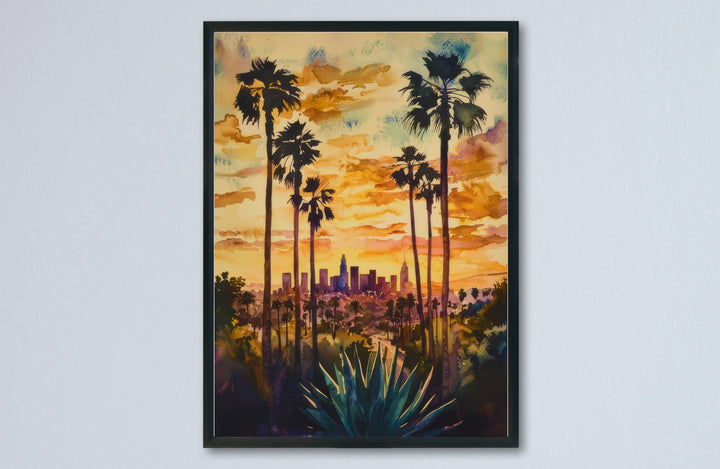 Los Angeles Watercolor Poster Wall Art Los Angeles Wall Hanging Home Décor Los Angeles Gift Art Lovers United States Wall Art
